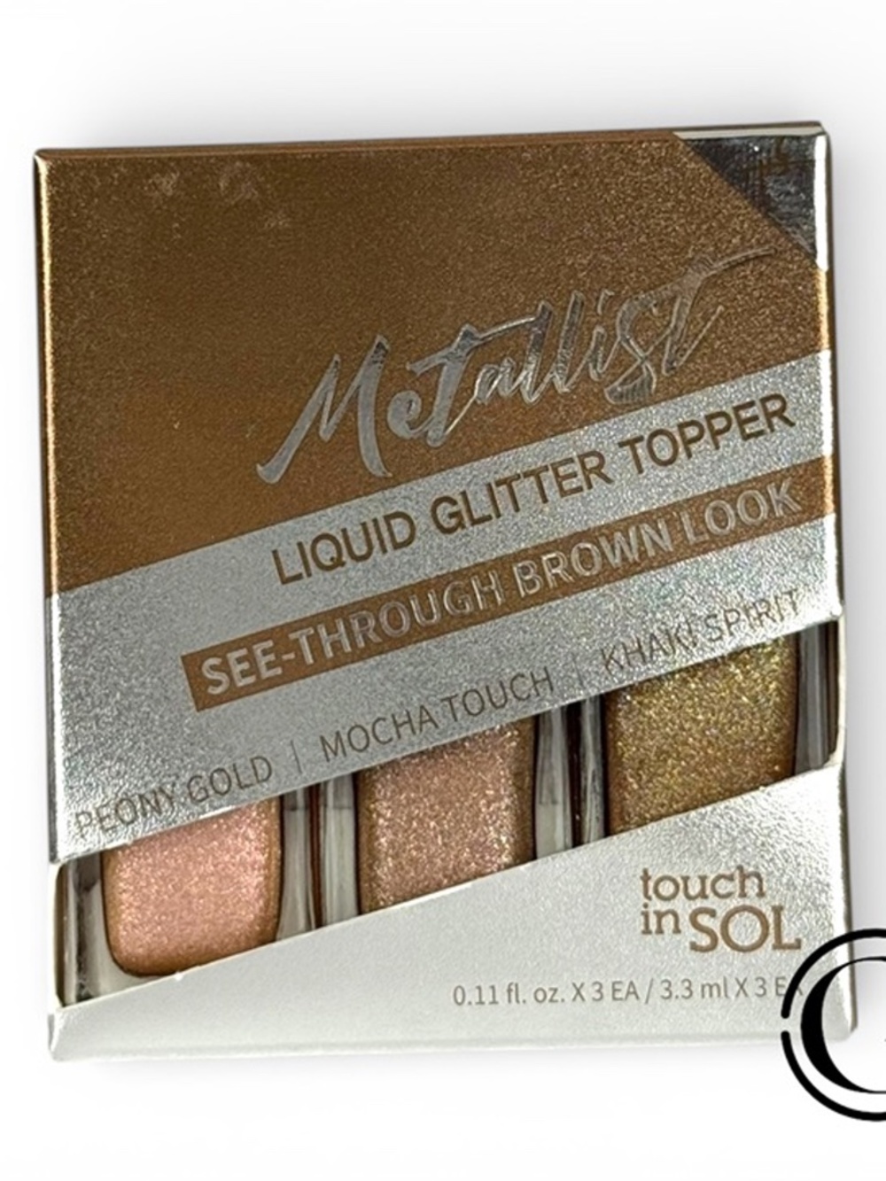 2x Touch In Sol Metallist Liquid Glitter Topper Trio- 2 See-Trough Brown Look